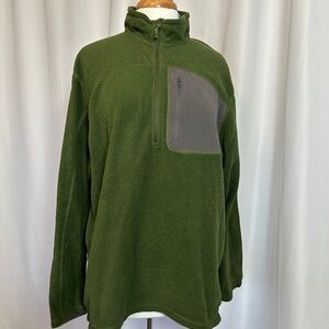 MEN'S THE NORTH FACE 1/2 ZIP GREEN FLEECE PULLOVER - SIZE LARGE